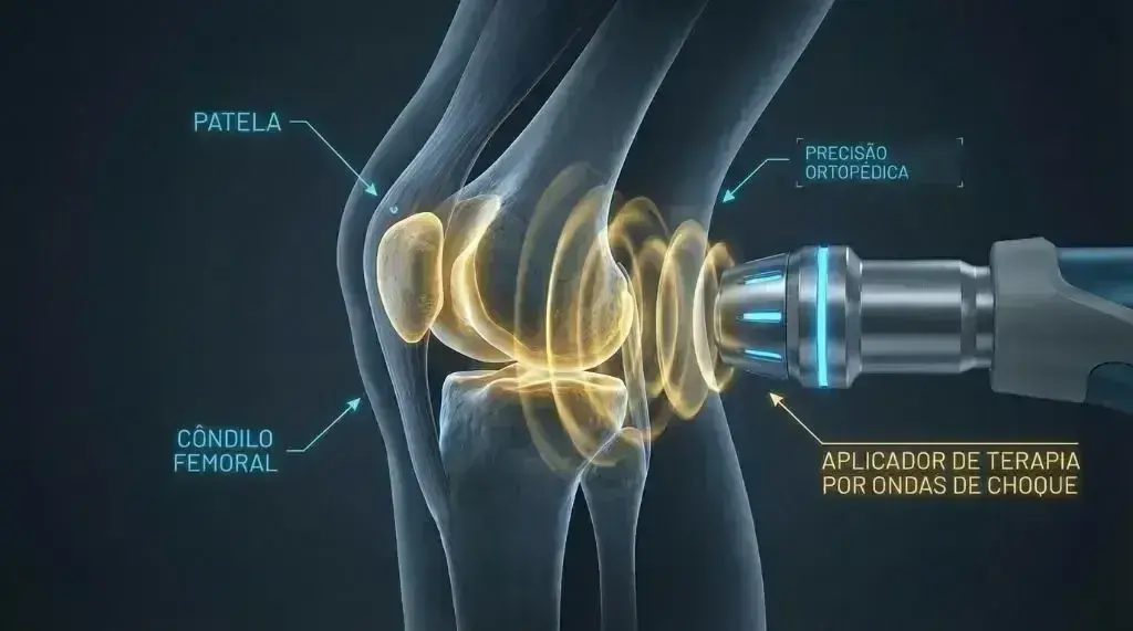 Anatomia do joelho com ondas de choque